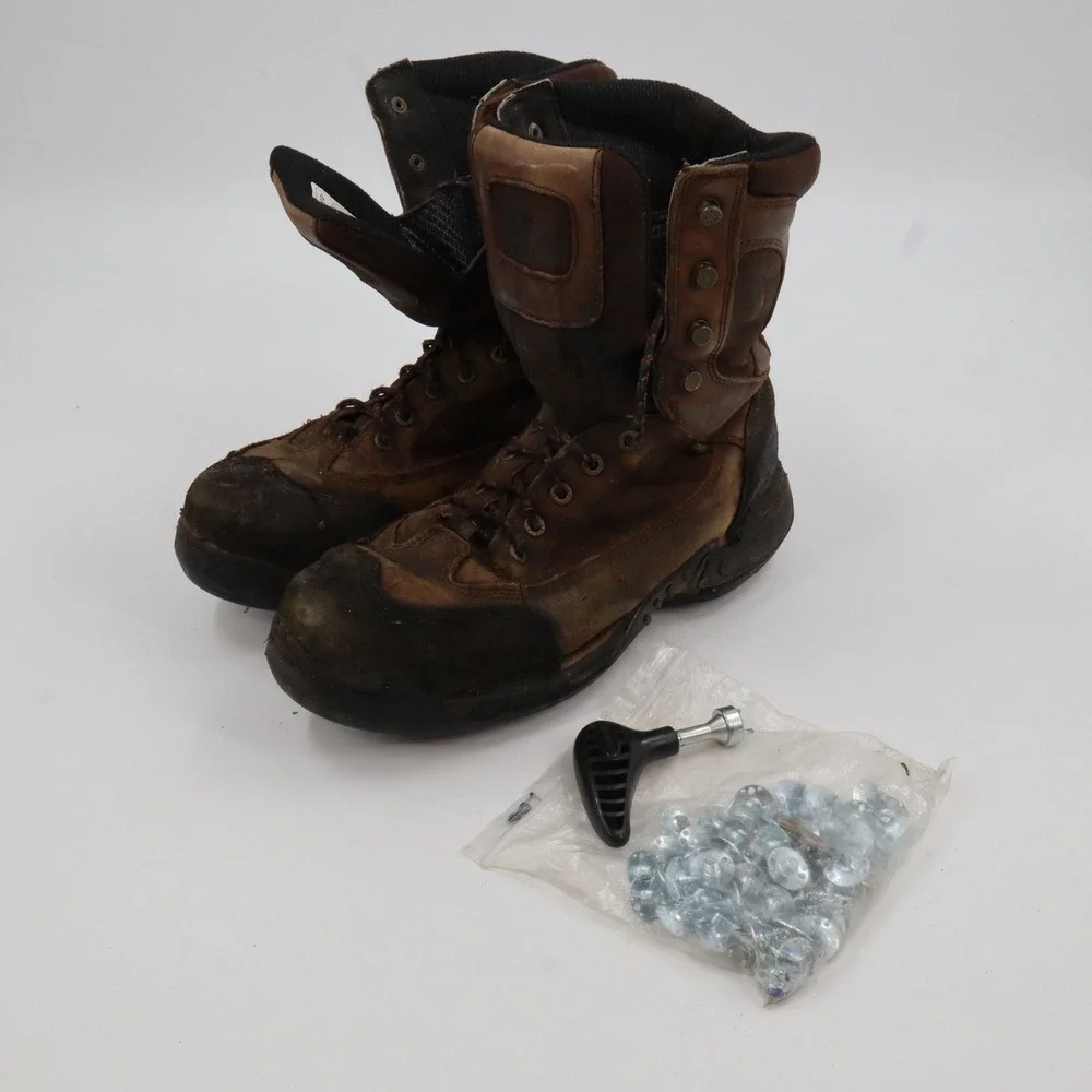 Danner Pronghorn‎ Hunting Boots Mens 11 Brown 8 Inch Leather 42282 with Cleats